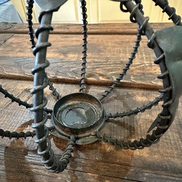 Owl Metal Votive Tea Light Candle Holder 8” Tall Decor Nature - Picture 2 of 6